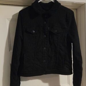 Levi's Black Sherpa-Lined Denim Jacket - Women's